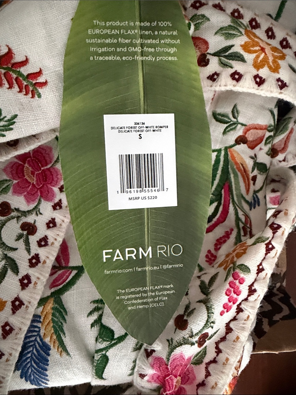 NWT Farm Rio White Floral Romper - Picture 2 of 2